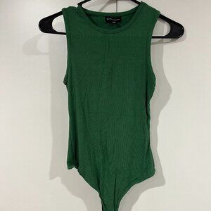 Green Ribbed Bodysuit